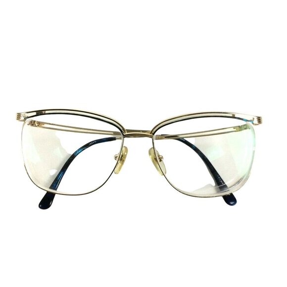 Elizabeth Arden Womens Aviator Eyeglasses Frames Gold & Blue Wire 56-15-140 - Picture 3 of 10